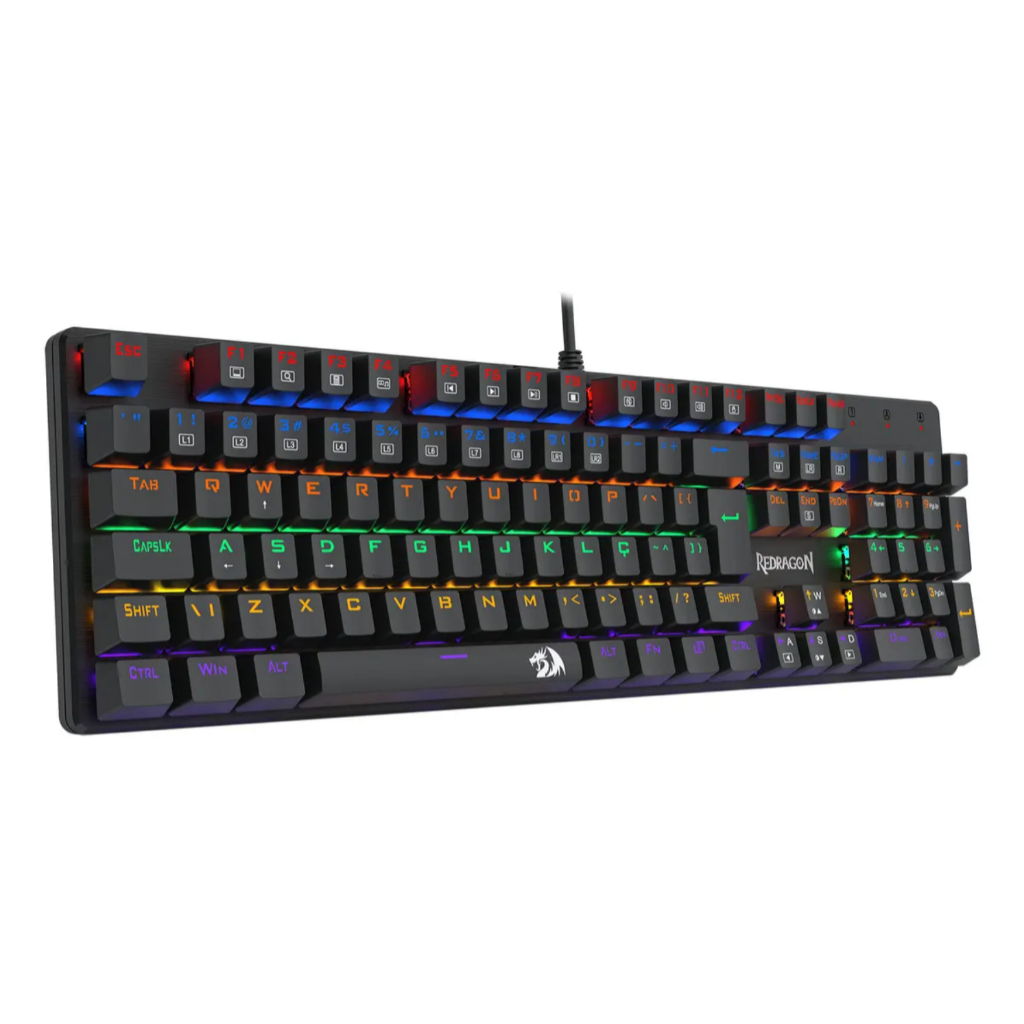Teclado Redragon Valheim Rainbow Switch brown K608-r Pt-brownTeclado Redragon Valheim Rainbow Switch brown K608-r Pt-br