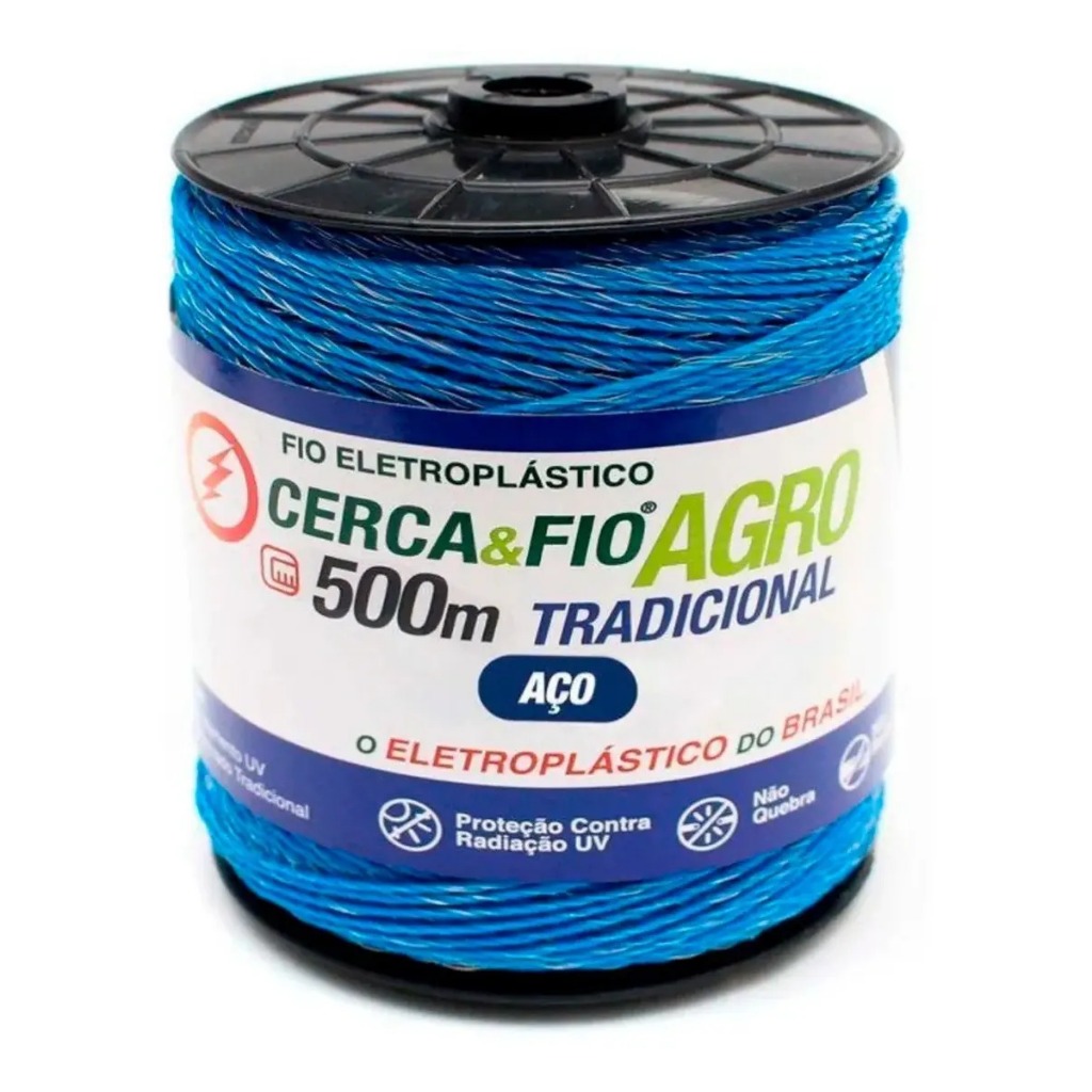Fio Eletroplástico 500m Cerca Elétrica Rural UV 6 Aço Igecast