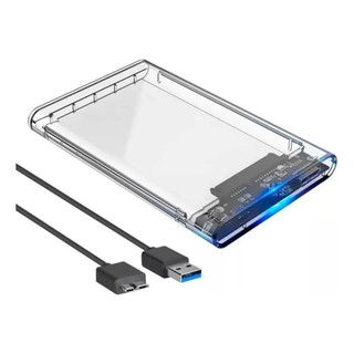 Case para HD e SSD 2.5" SATA USB 3.0 Transparente AU-90 - Instalação sem Ferramentas