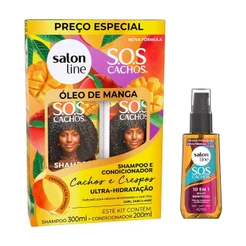 Kit Shampoo e Condicionador e Óleo SOS Cachos Óleo de Manga