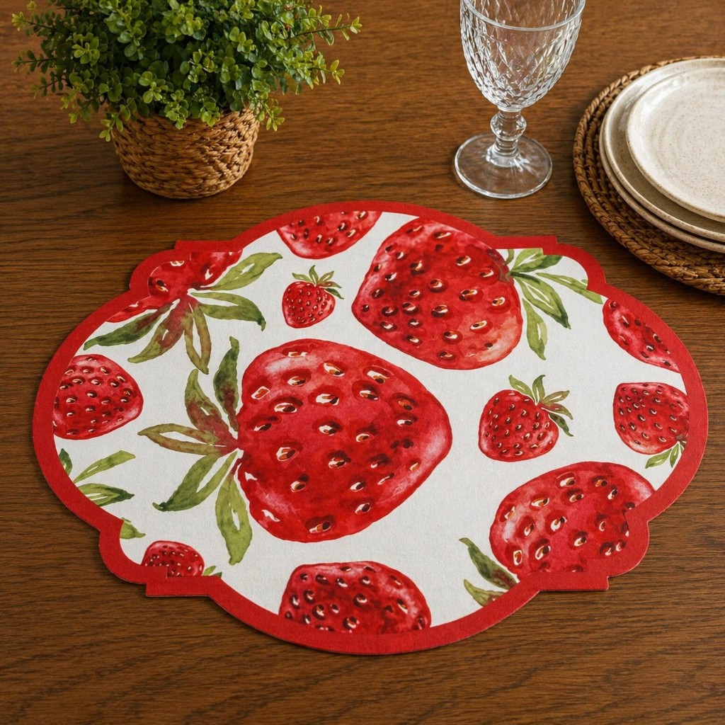 Jogo Americano Impermeável Estampa Frutas Lavável Kit 2 4 6 Lugares Mesa Posta Jantar Brunch