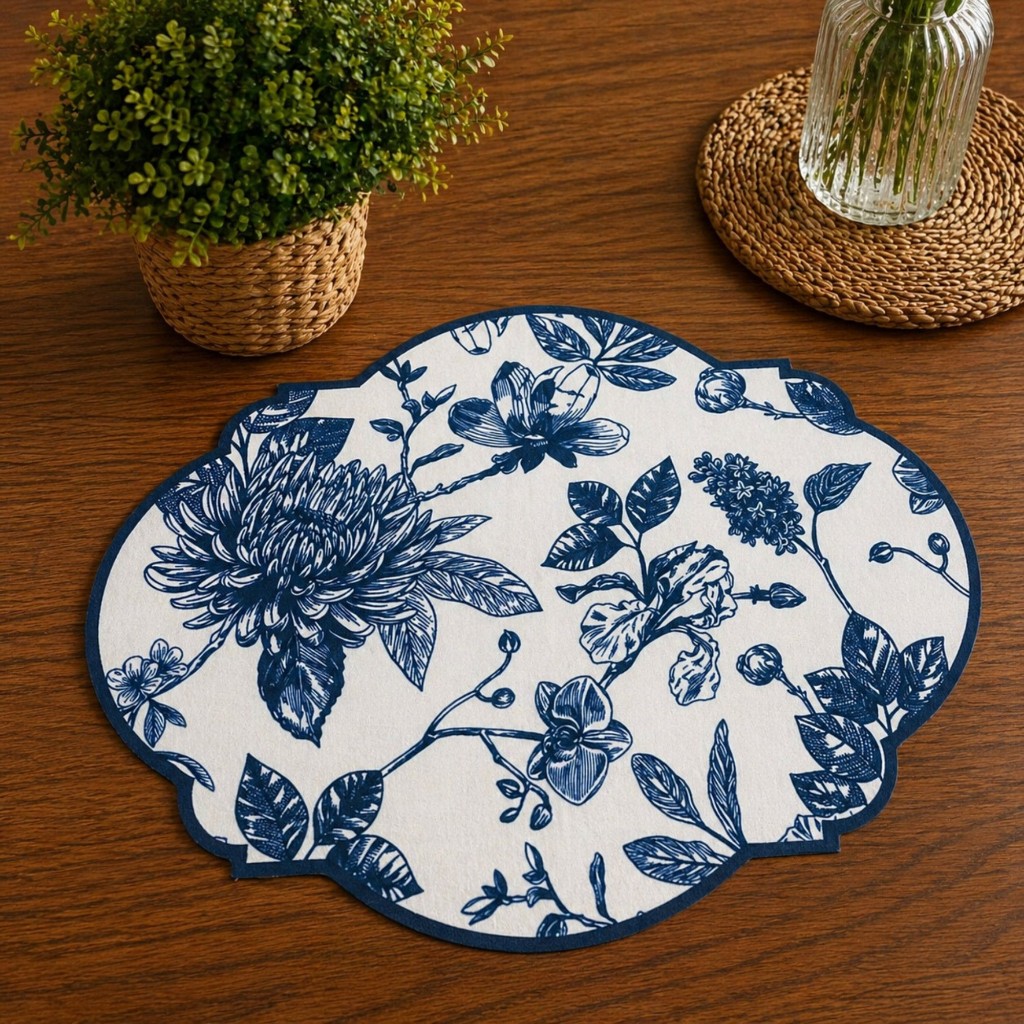 Jogo Americano Impermeável Floral Orquídea Lavável 100% Poliéster Kit 2 4 6 Lugares Mesa Posta