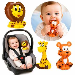 Mordedor Bebê Brinquedo Infantil Safari Baby Vinil Macio