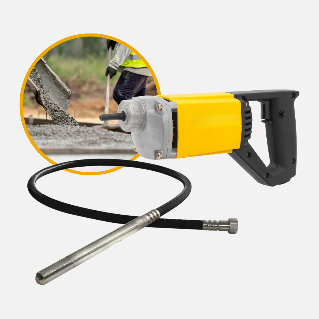 Vibrador De Concreto 220v Elétrico 1500W MPV C/ Mangote de 1,5m Concretagem Uniforme Profissional Sem Bolhas Laje Coluna