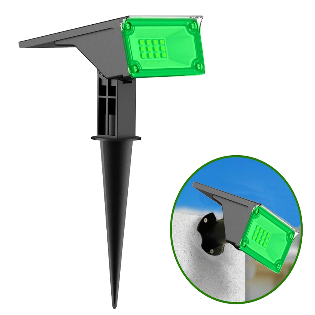 1/2/3/4 Refletor Ecoforce Solar 6 Led 50x Mais Forte Dual Color Verde Amarela Spot Jardim Chão Parede Luminária
