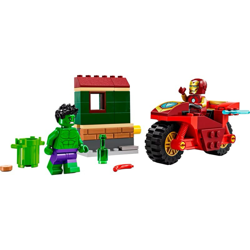 Lego® Super Heroes 76287 Iron M with Bike and The Hulki (2024) 68 peças Lego original