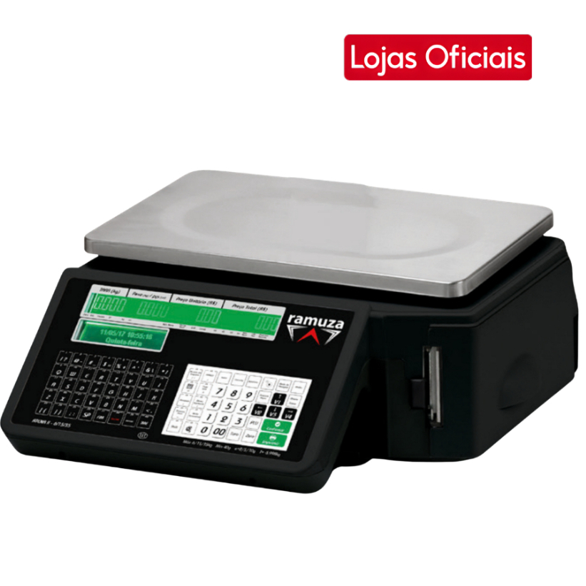 Balança Etiquetadora Ramuza Atena II 35kg Wi-Fi Bivolt Balança Digital c/ Impressora adesivo Térmica