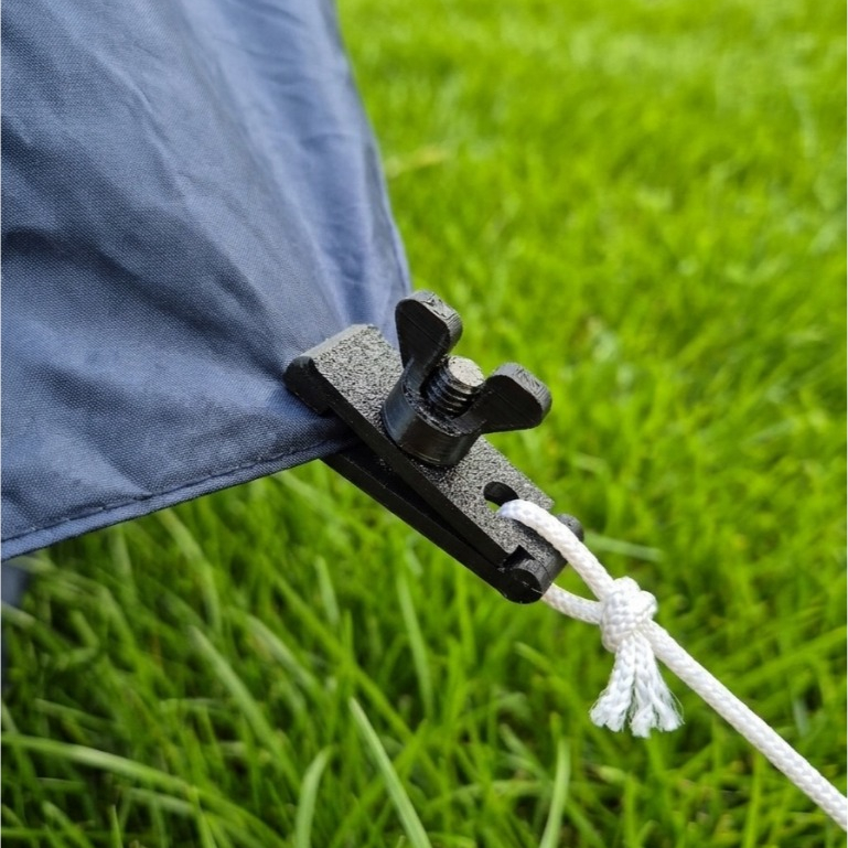 Clip Ajustador Tenda Gancho Prendedor de Corda Nylon Resistente Preto