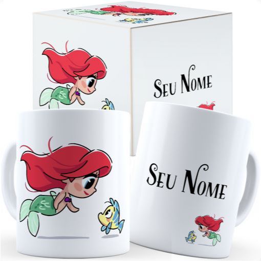 Caneca Ariel Com Nome - Caixa Personalizada