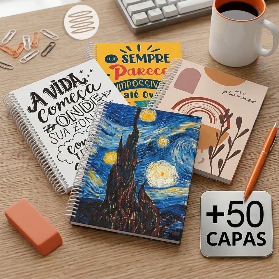 Life Planner Datado 2026 ou Não Datado Capa Dura 15x21cm Semanal Mensal | FábriCaderno