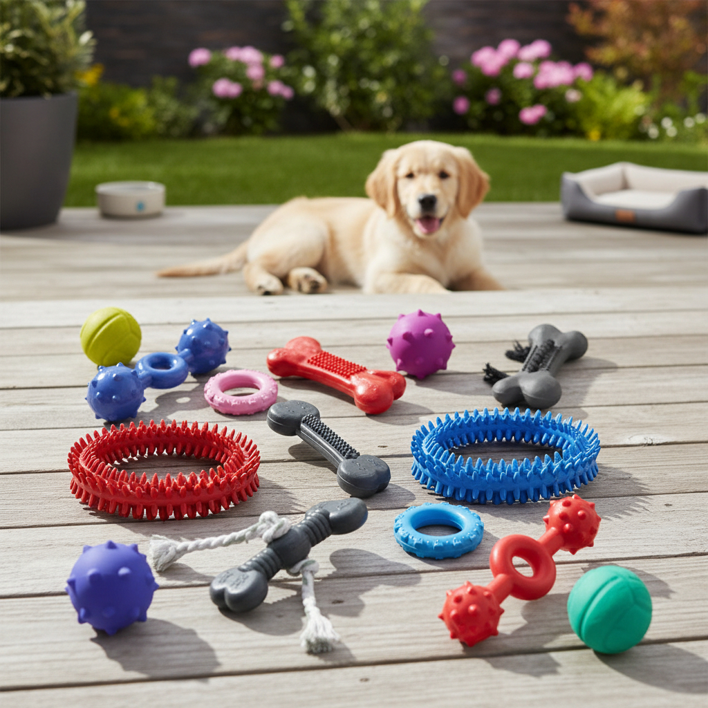 10 Brinquedos Pet Cachorros de Pequeno Porte Ossinho Bolinha Pneu Haltere Pet
