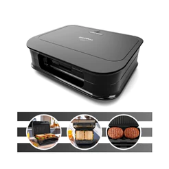 Grill e Sanduicheira 2 em 1 Potência de 750W, Revestimento Antiaderente BGR24A Cor Preta Britânia