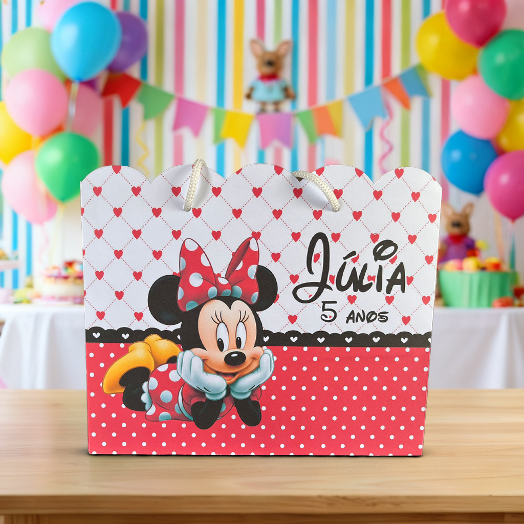 Sacola Personalizada Minie Vermelha | Sacolinha | Lembrancinha | Mimos | Aniversário