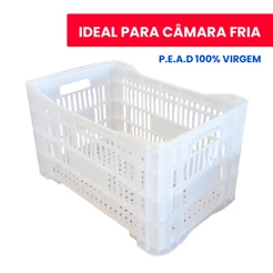 Caixa Plástica Empilhável 52 Litros Hortifruti Agrícola Resistente Organizadora