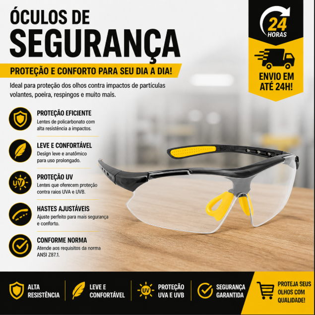 Óculos Protecao Boxer EPI Segurança Incolor Ca42892 Vonder