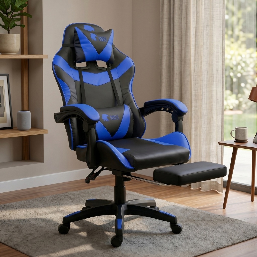 Imagem Cadeira Gamer Profissional Escritório Ergonômica Reclinável Confortável Com Rodinha E Apoio Para Pés