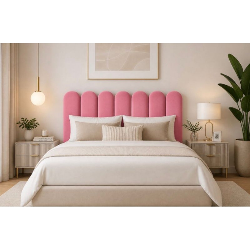 Kit Cabeceira Nuvem Estofada Modular 45x20cm Cama de Solteiro - Casal - Queen - King - Solteiro em L