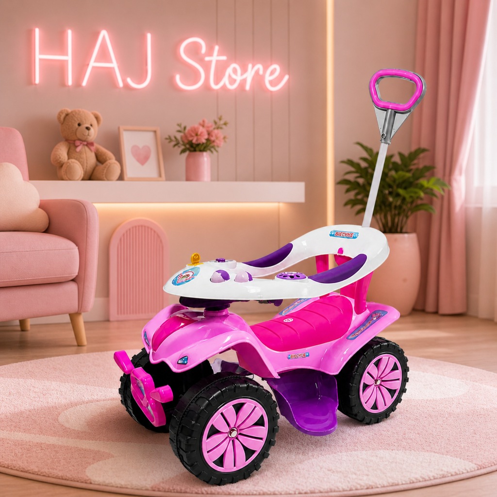 Quadriciclo Andandor Infantil Menina Carrinho Rosa Com Empurrador Motoca  Para Passeio Alta Durabilidade e Segurança
