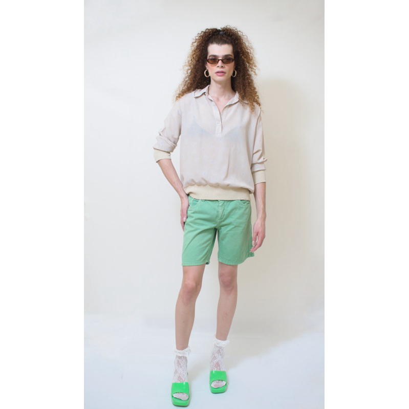 Bermuda jeans verde - Tacosystem - 40 (Brechó)