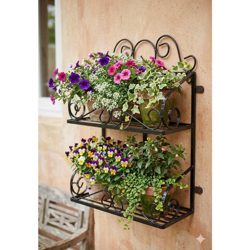 Floreira porta vaso de flor dois andares versatil pratica