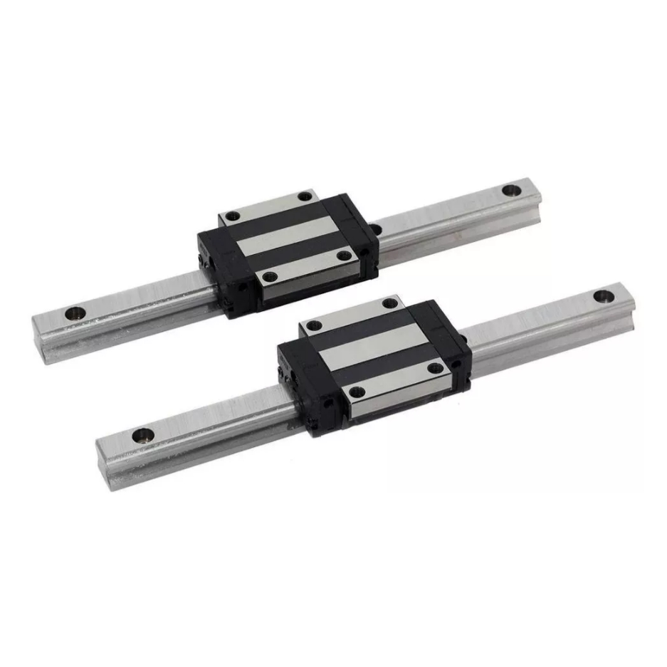 2  Guias Lineares 20mm X 800mm + 4 Patins Com Abas 20mm - Cnc