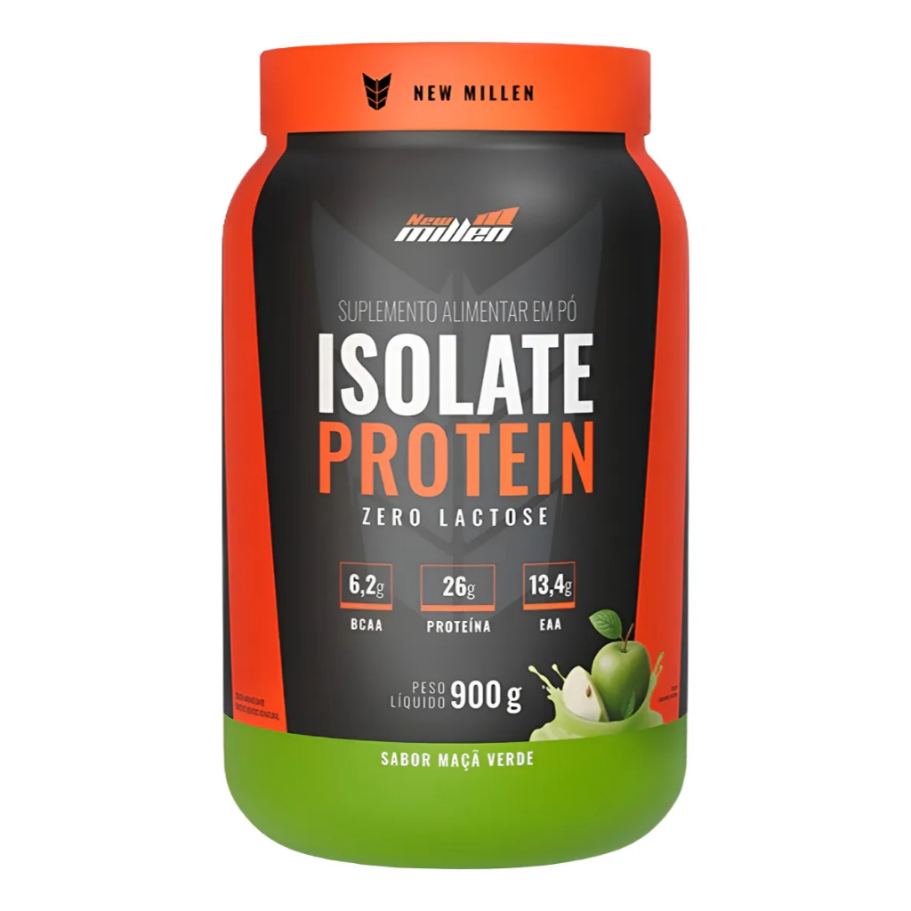 Whey Isolate Protein 900g Sabor Maça Verde - New Millen