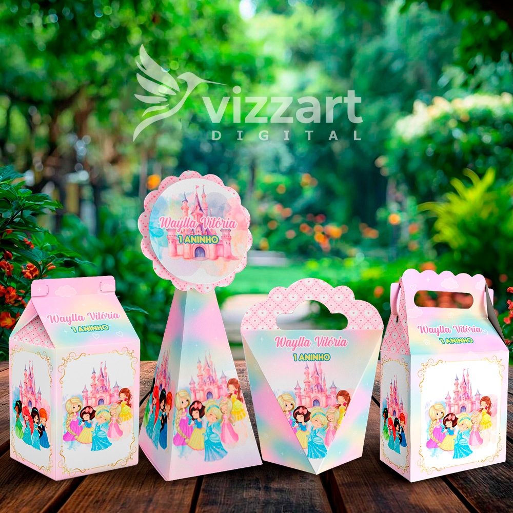 Kit 20 Caixinhas Personalizadas Princesas Baby cute Festa Personalizada - Lembrancinha para Festa aniversario