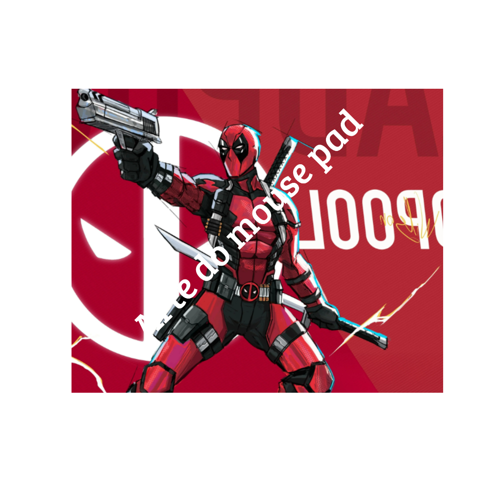Mouse Pad Deadpool Personalizado Nome Marvel Wade Wilson Mercenário Gamer Geek Presente PC
