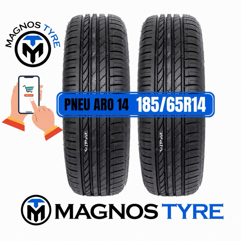 02 Pneu Aro 14 Linha Premium 185/65R14 82H Nacional Original Quality Remold