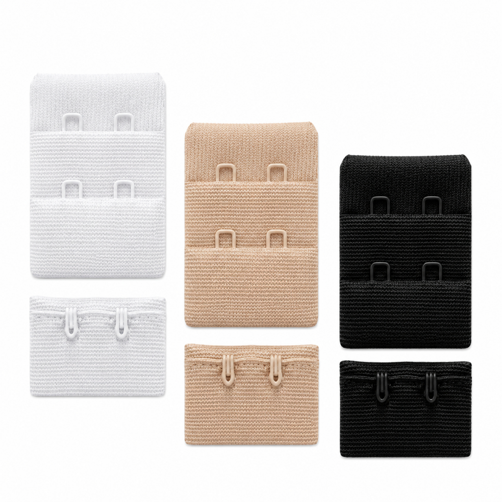Fecho Colchete Duplo (Kit 10 Pares) Extensor 2 Ganchos Sutiã Costura Alta Qualidade Aviamento