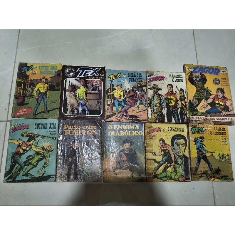 10 revistas gibi faroeste Bang Bang western zagor Tex bolso lote