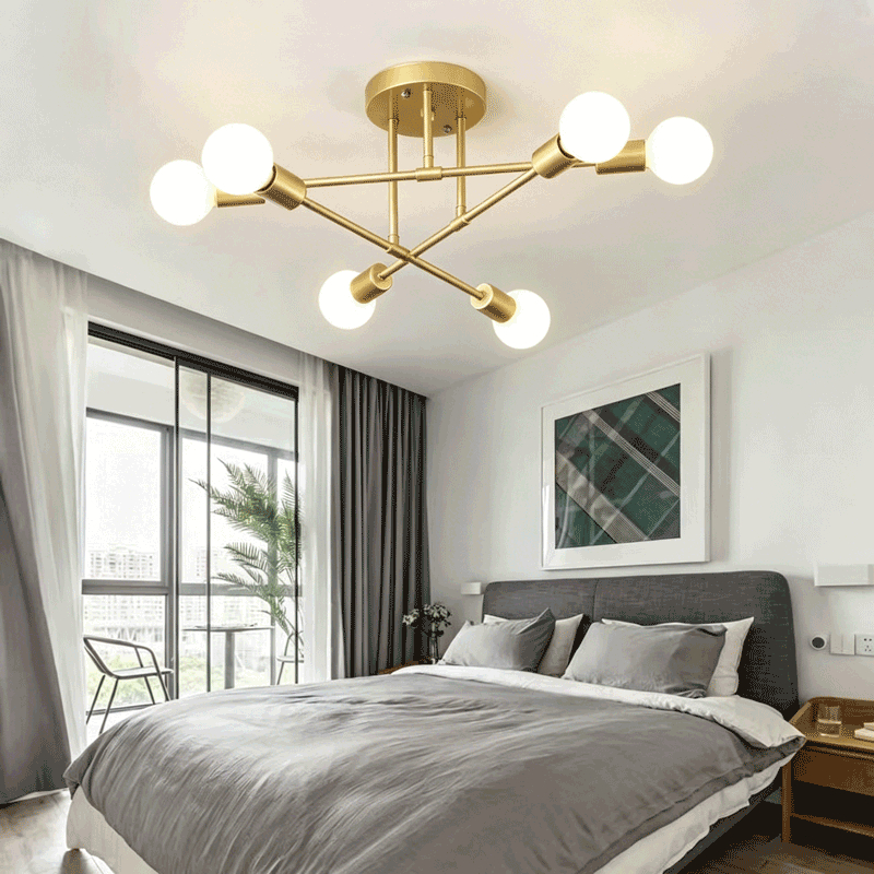 Pendente Lustre Sputnik Prêmio 4 Lampadas e 6 Lampadas para sala de jantar home office quarto cozinha e comercio