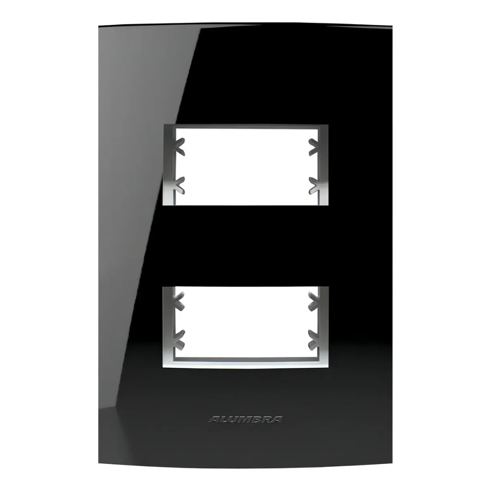 Placa Alumbra 4x2 2 Módulos Black Piano Preto Inova Pro Class 85527