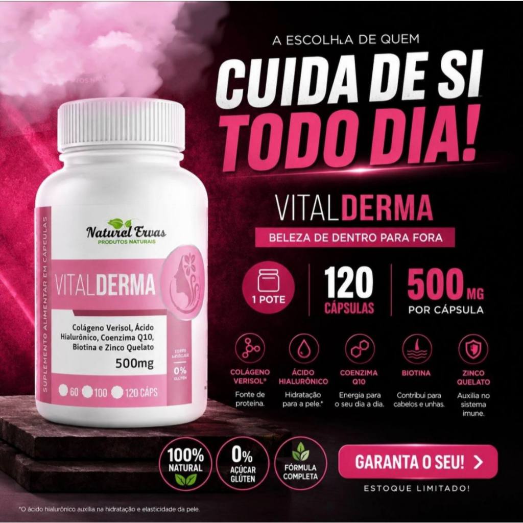 SUPLEMENTO COLÁGENO VERISOL+ÁCIDO HIALURÔNICO+COENZIMA Q10+BIOTINA+ZINCO QUELATO 120 CÁPSULAS