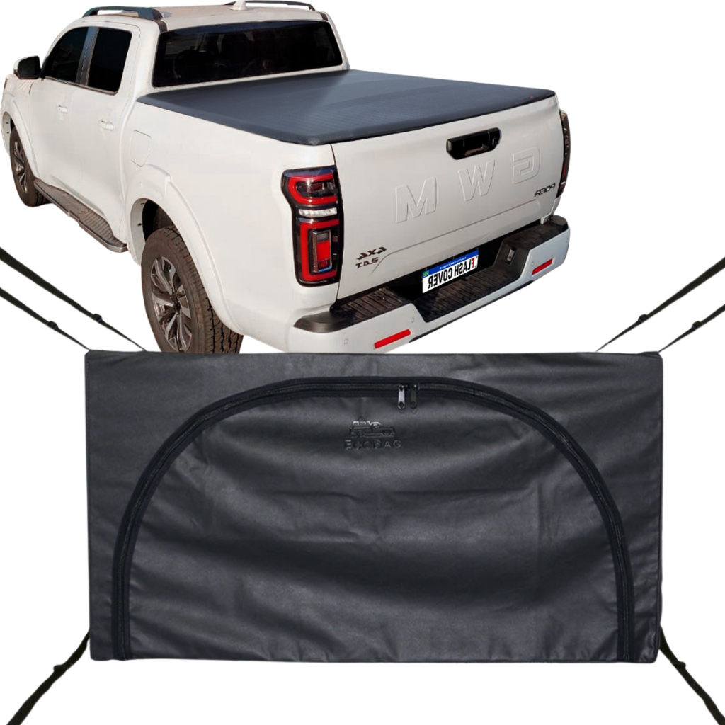 Bolsa Carroceria Caçamba Ecobag Flash Cover Poer P30 Protege Sua Carga 378L Com Ziper Preto
