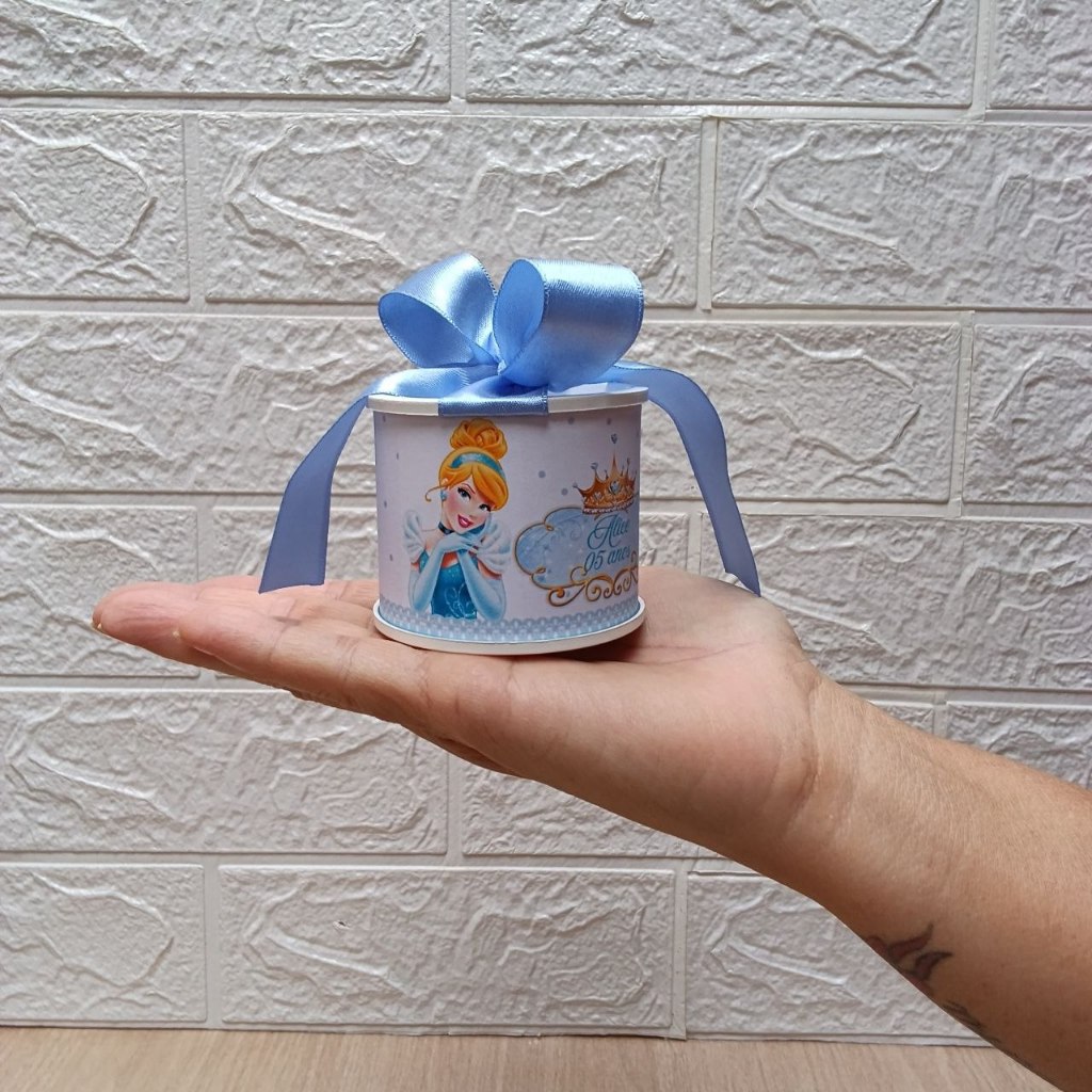 Kit Tubolata Personalizada Cinderela Lembrancinhas / chá de bebê/ revelação/ batizado/ maternidade/ aniversário 5x6