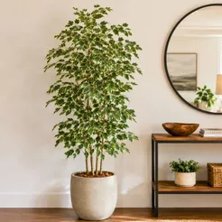 Fícus Artificial Verde 60cm Sem Vaso Decoração 12 Galhos De Folhagem Decorativa Ficus