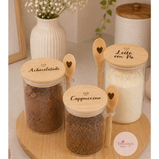 Pote Hermético 550ML - Personalizado para seu Cantinho do Café e Dispensa - ESCOLHA SUA PERSONALIZAÇÃO