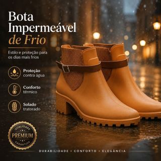 Bota Galocha Feminino 100% Impermeável Super Macia Leve Confortável Sola Antiderrapante  Neve Chuva Inverno Fivela Metal