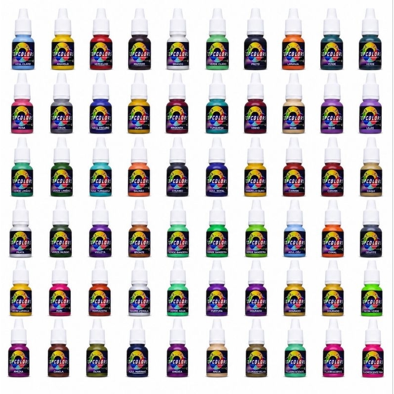 kit de tintas para nailarte tinta a base de verniz 60 cores 10ml