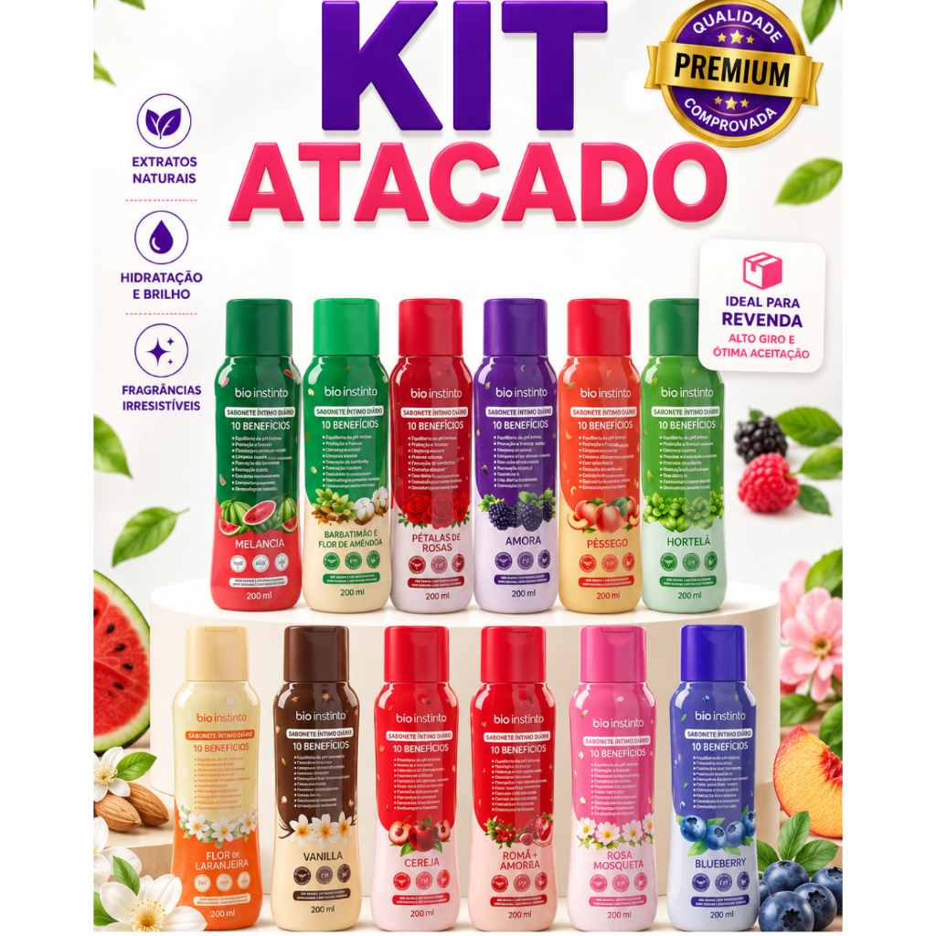 kit sabonete intimo feminino atacado para revenda da fábrica BENEFICIOS sortidos