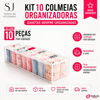 Kit 10 Colmeias Organizadoras Transparentes P Branca | Gavetas Sempre Organizadas | SU SO…