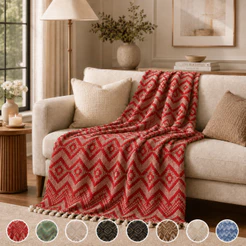 Manta Decorativa para Sofá 2.40mx1,80m Grande 100% Algodão Premium Várias Cores