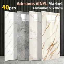 KIT40/30 Placa Adesiva 3d Mármore De Parede Relevo Lavável 30cm X 60cm