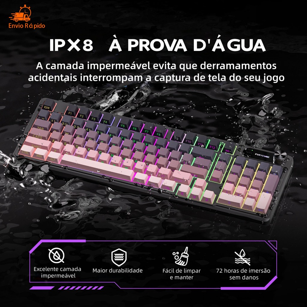 Teclado Semi Mecânico Resistente Com Teclas Macias Ideal para Trabalho e Games Diários