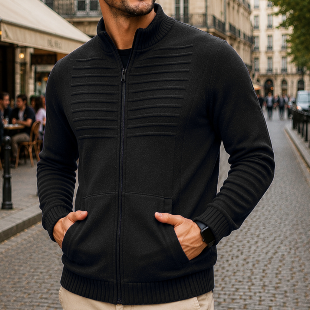 Imagem Jaqueta Masculina Casaco Lã Blusa De Frio Inverno Tricô Com Bolsos