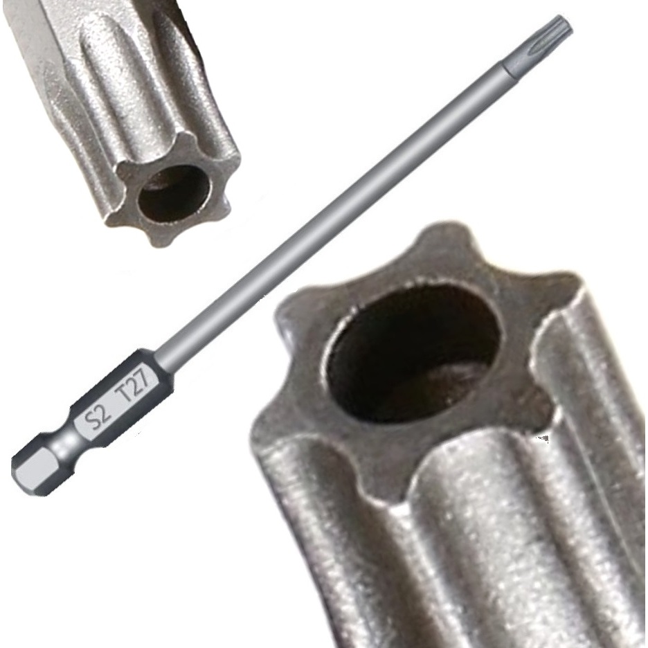 Pontas Bits Torx Furo Guia Longo T27 100mm P/ Parafusadeiras