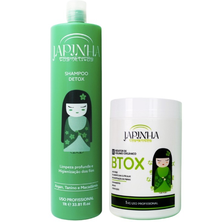 Kit Btox Orgânico Japinha Profissional | Fios Alinhados, Tratados e com Brilho Intenso 💚