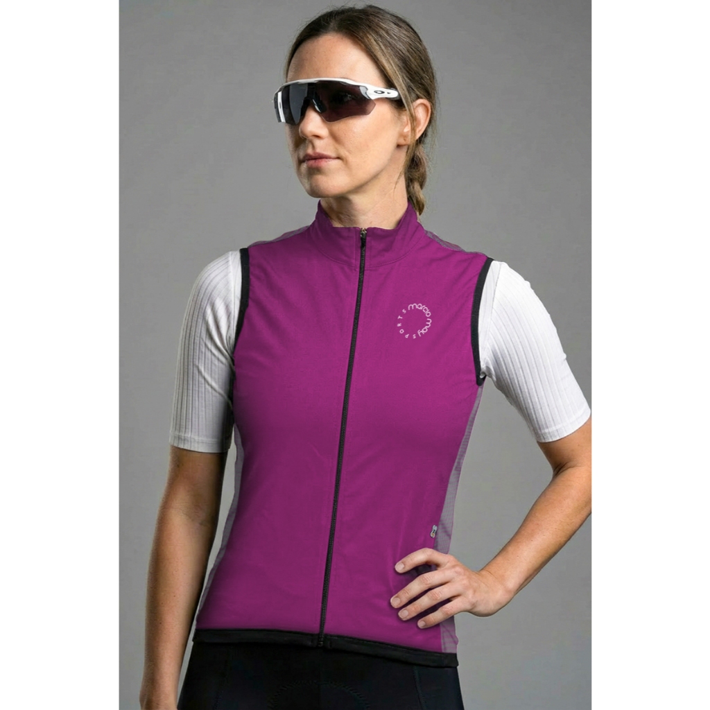 Colete Corta Vento Feminino Ciclismo Frio UV50+ New Race | Marcio May Sporits