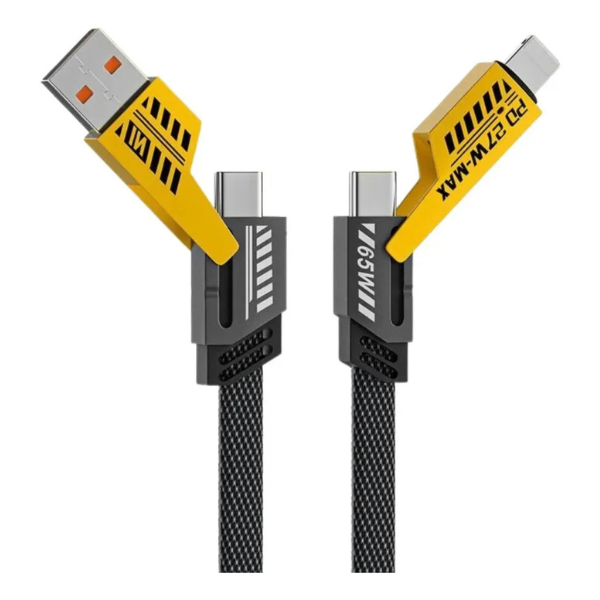 Cabo Carregador Rápido Super Turbo Usb 4 Em 1 iPhone Android 65w